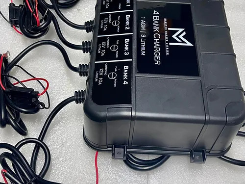 4 Bank Lithium & AGM Marine Waterproof Battery Charger